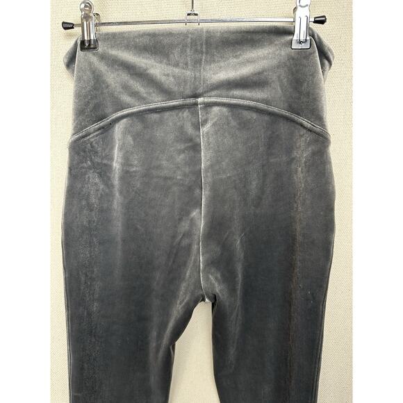 Spanx Women's M Velvet Leggings Silver Chrome Grey High Waist Slimming Shaping - Picture 8 of 10
